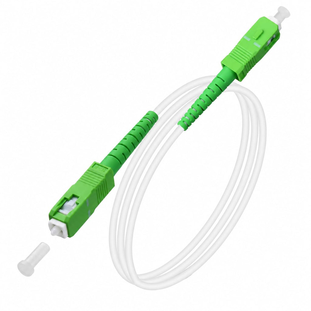 Speedoptic - Câble Fibre Optique SC/APC vers SC/APC - Rallonge Jarretière Optique Compatible Orange Livebox SFR Bouygues Bbox Sosh - Câble Internet Haut Débit FTTH Monomode - Blanc