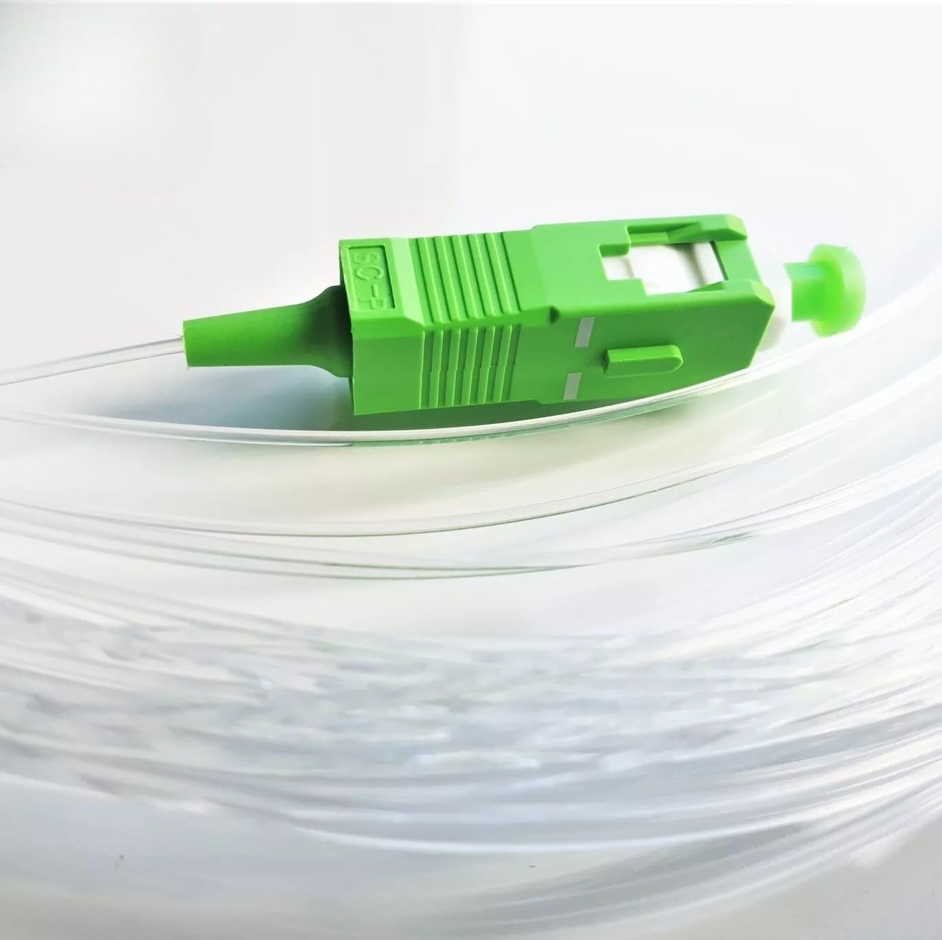 Connecteur SC/APC vert du câble fibre transparent SpeedOptic pour Orange, SFR, Bouygues, Sosh
