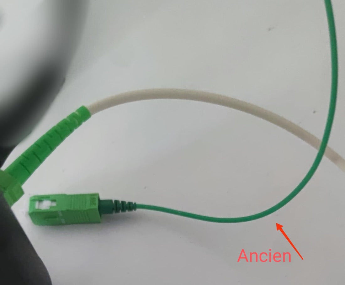 Comparaison du câble fibre SpeedOptic neuf face à l'ancien câble